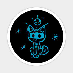 Space Kitty Blue Magnet